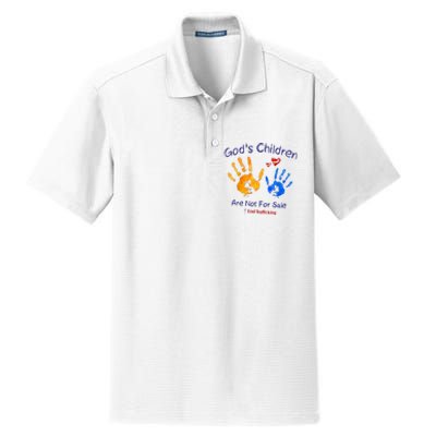 Gods Children Are Not For Sale Hand Prints Dry Zone Grid Polo