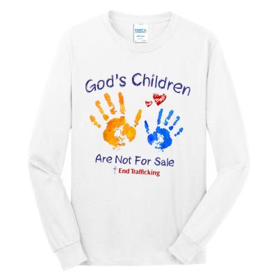 Gods Children Are Not For Sale Hand Prints Tall Long Sleeve T-Shirt