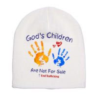 Gods Children Are Not For Sale Hand Prints Short Acrylic Beanie