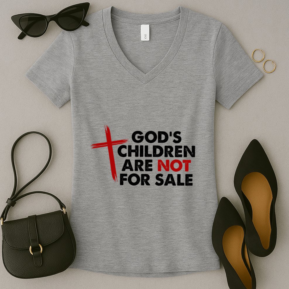 Gods Children Are Not For Sale Trafficking Awareness Women's V-Neck T-Shirt