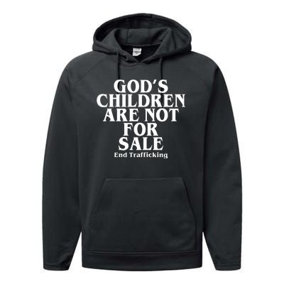 Gods Children Are Not For Sale End Trafficking Performance Fleece Hoodie