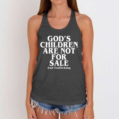 Gods Children Are Not For Sale End Trafficking Women's Knotted Racerback Tank