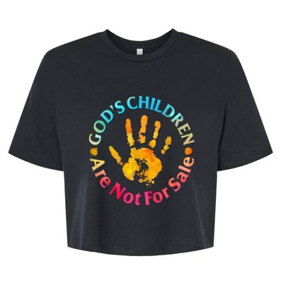 Gods Children Are Not For Sale Hand Prints Bella+Canvas Jersey Crop Tee