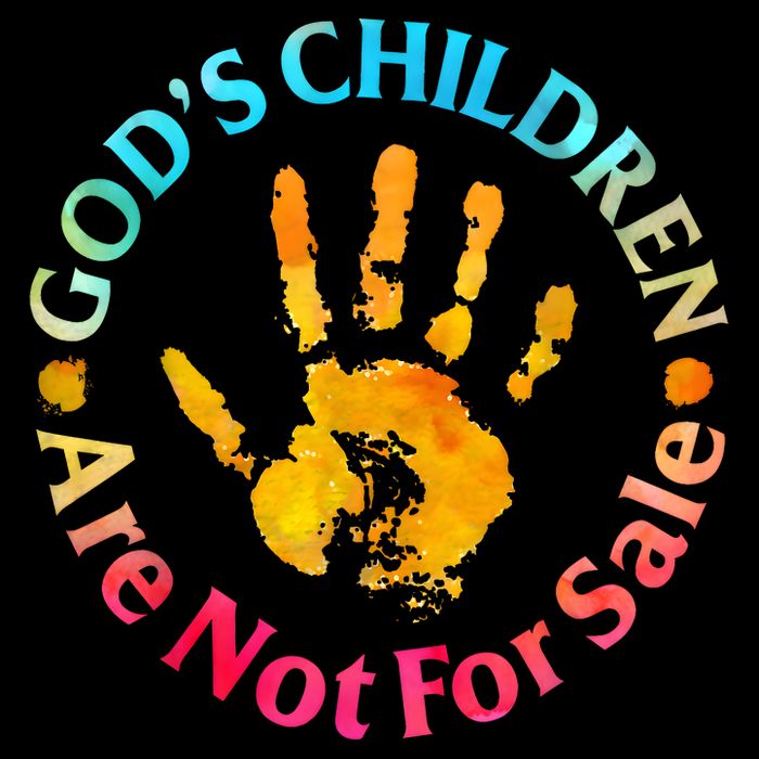 Gods Children Are Not For Sale Hand Prints Cooling Performance Crew T-Shirt