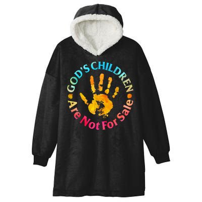 Gods Children Are Not For Sale Hand Prints Hooded Wearable Blanket