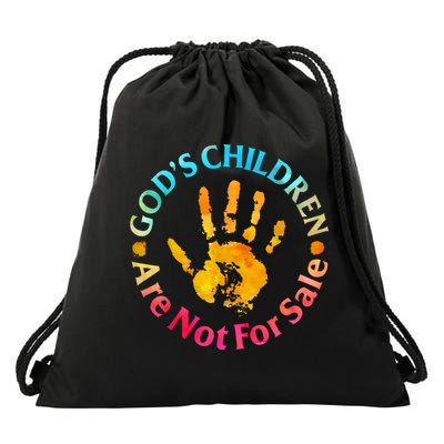 Gods Children Are Not For Sale Hand Prints Drawstring Bag