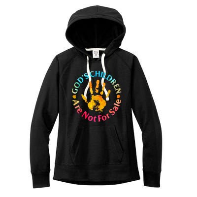 Gods Children Are Not For Sale Hand Prints Women's Fleece Hoodie