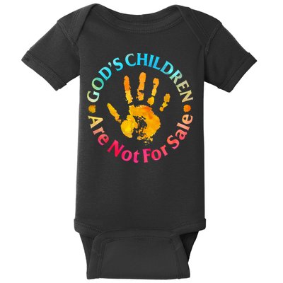 Gods Children Are Not For Sale Hand Prints Baby Bodysuit
