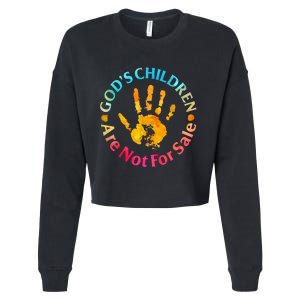 Gods Children Are Not For Sale Hand Prints Cropped Pullover Crew