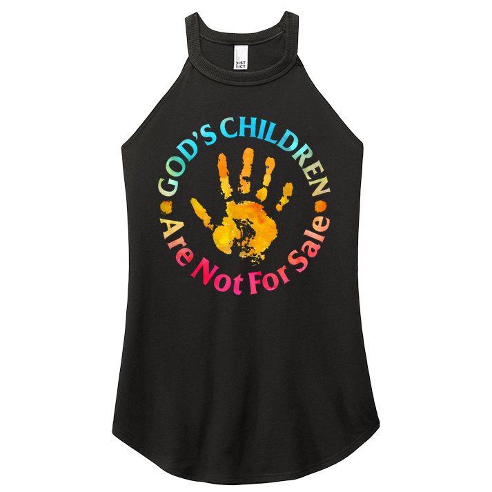 Gods Children Are Not For Sale Hand Prints Women's Perfect Tri Rocker Tank