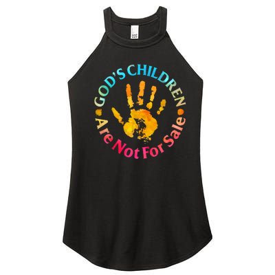 Gods Children Are Not For Sale Hand Prints Women’s Perfect Tri Rocker Tank