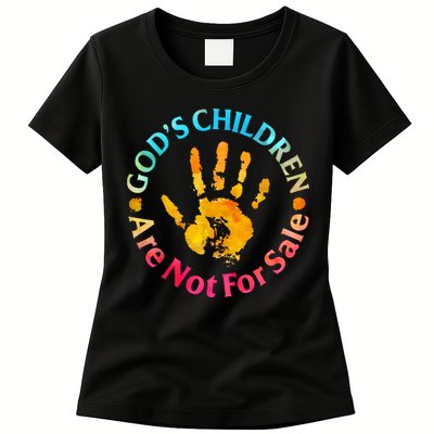 Gods Children Are Not For Sale Hand Prints Womens T-Shirt