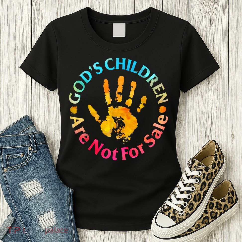 Gods Children Are Not For Sale Hand Prints Womens T-Shirt