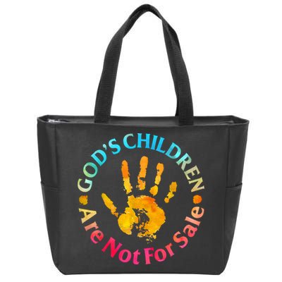 Gods Children Are Not For Sale Hand Prints Zip Tote Bag
