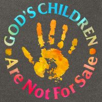 Gods Children Are Not For Sale Hand Prints Cotton Canvas Backpack