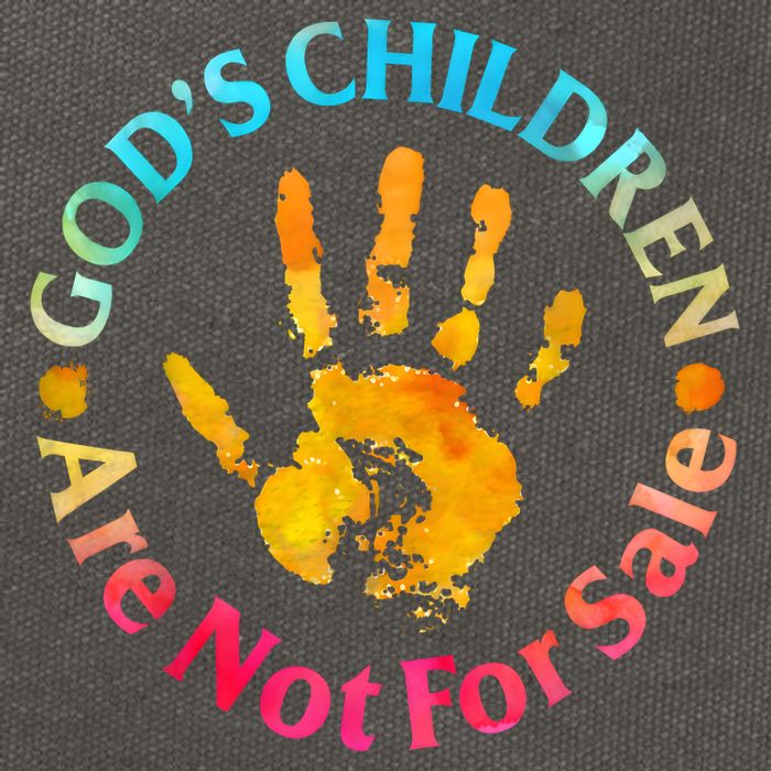 Gods Children Are Not For Sale Hand Prints Cotton Canvas Backpack