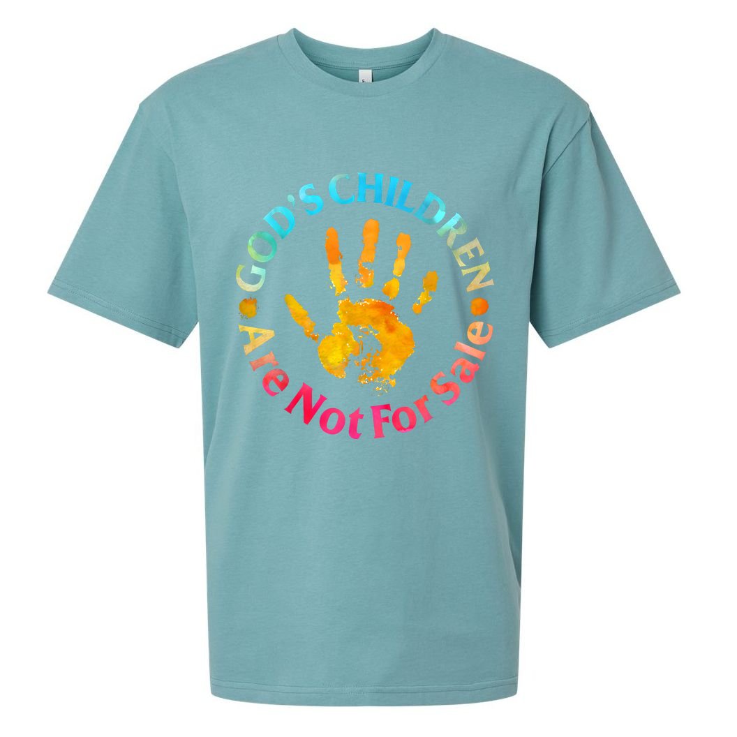 Gods Children Are Not For Sale Hand Prints Sueded Cloud Jersey T-Shirt