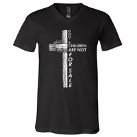 Gods Children Are Not For Sale Funny Gods Children Christ V-Neck T-Shirt