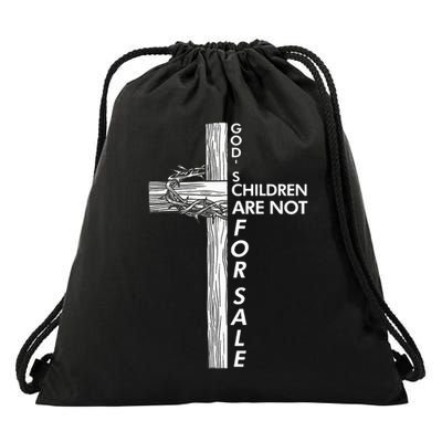 Gods Children Are Not For Sale Funny Gods Children Christ Drawstring Bag