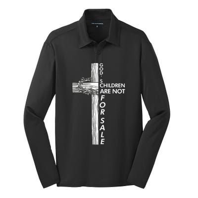 Gods Children Are Not For Sale Funny Gods Children Christ Silk Touch Performance Long Sleeve Polo