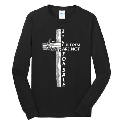 Gods Children Are Not For Sale Funny Gods Children Christ Tall Long Sleeve T-Shirt