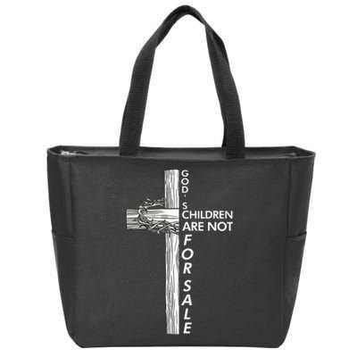 Gods Children Are Not For Sale Funny Gods Children Christ Zip Tote Bag