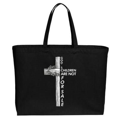 Gods Children Are Not For Sale Funny Gods Children Christ Cotton Canvas Jumbo Tote