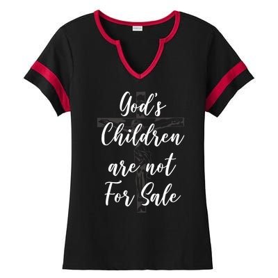 Gods Children Are Not For Sale Christ Awareness Ladies Halftime Notch Neck Tee