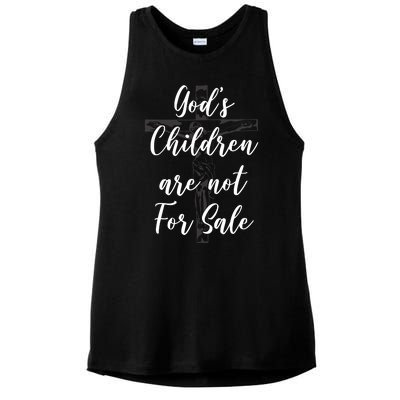 Gods Children Are Not For Sale Christ Awareness Ladies PosiCharge Tri-Blend Wicking Tank