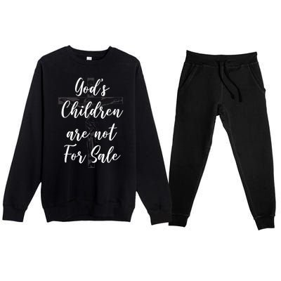 Gods Children Are Not For Sale Christ Awareness Premium Crewneck Sweatsuit Set