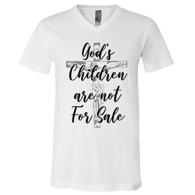 Gods Children Are Not For Sale Christ Awareness V-Neck T-Shirt