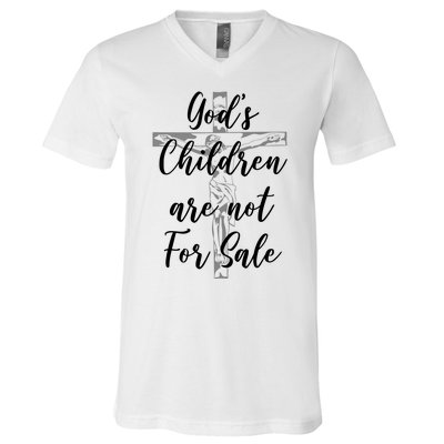 Gods Children Are Not For Sale Christ Awareness V-Neck T-Shirt