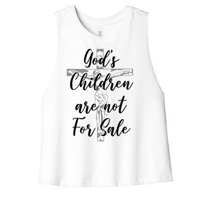 Gods Children Are Not For Sale Christ Awareness Women's Racerback Cropped Tank