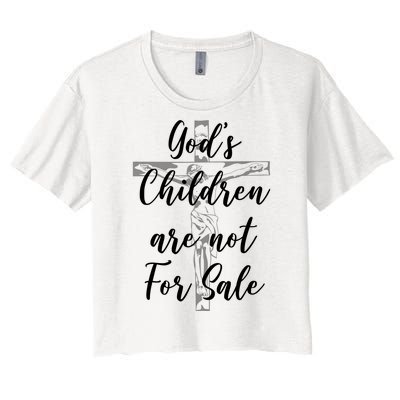 Gods Children Are Not For Sale Christ Awareness Women's Crop Top Tee