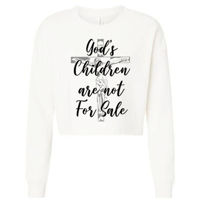 Gods Children Are Not For Sale Christ Awareness Cropped Pullover Crew