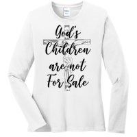 Gods Children Are Not For Sale Christ Awareness Ladies Long Sleeve Shirt