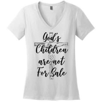 Gods Children Are Not For Sale Christ Awareness Women's V-Neck T-Shirt