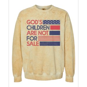 Gods Children Are Not For Sale Patriotic Flag Colorblast Crewneck Sweatshirt