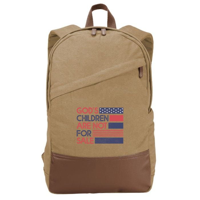 Gods Children Are Not For Sale Patriotic Flag Cotton Canvas Backpack