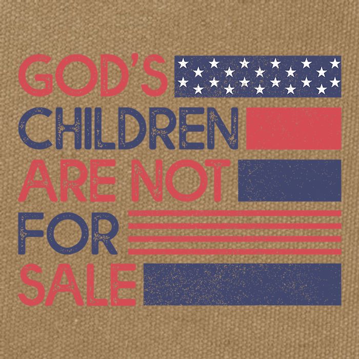 Gods Children Are Not For Sale Patriotic Flag Cotton Canvas Backpack