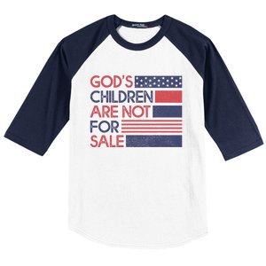 Gods Children Are Not For Sale Patriotic Flag Baseball Sleeve Shirt