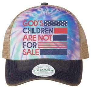 Gods Children Are Not For Sale Patriotic Flag Legacy Tie Dye Trucker Hat