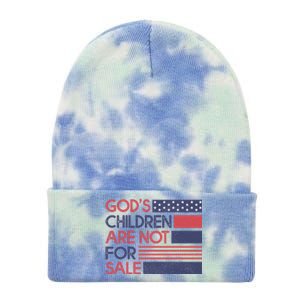 Gods Children Are Not For Sale Patriotic Flag Tie Dye 12in Knit Beanie