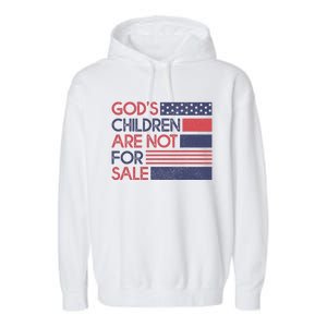 Gods Children Are Not For Sale Patriotic Flag Garment-Dyed Fleece Hoodie