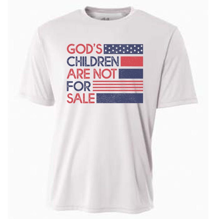 Gods Children Are Not For Sale Patriotic Flag Cooling Performance Crew T-Shirt