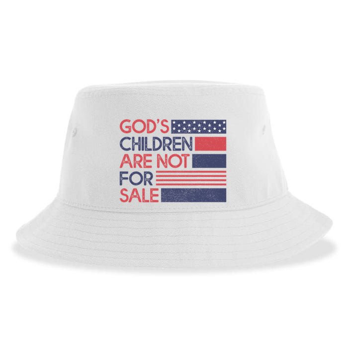 Gods Children Are Not For Sale Patriotic Flag Sustainable Bucket Hat