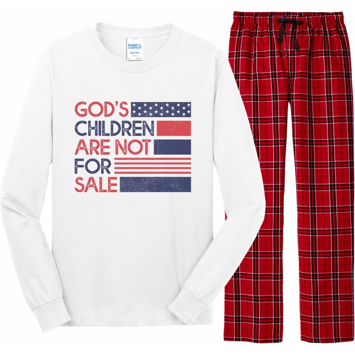 Gods Children Are Not For Sale Patriotic Flag Long Sleeve Pajama Set