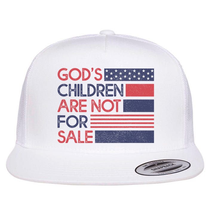 Gods Children Are Not For Sale Patriotic Flag Flat Bill Trucker Hat