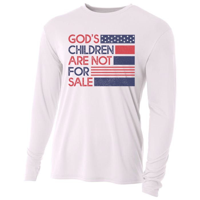 Gods Children Are Not For Sale Patriotic Flag Cooling Performance Long Sleeve Crew