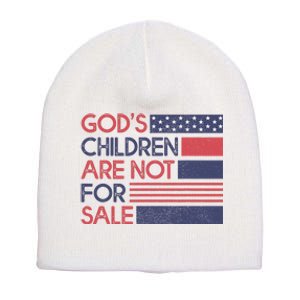 Gods Children Are Not For Sale Patriotic Flag Short Acrylic Beanie